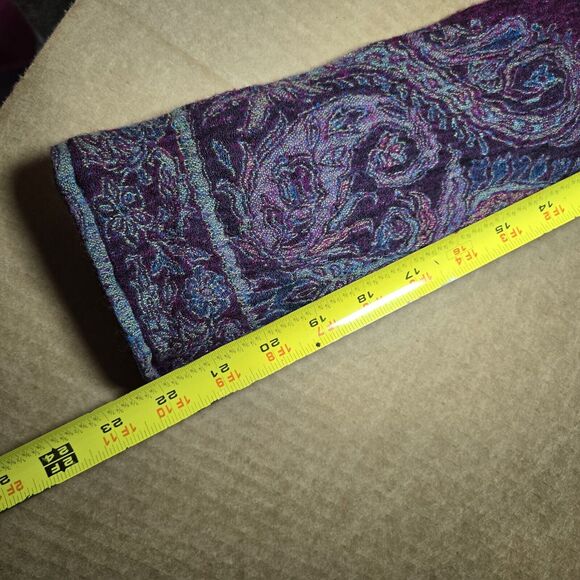 Coldwater Creek Womens Purple Paisley Button Lightweight‎ Wool Jacket Sz 14 - Picture 9 of 10